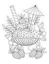 Hand drawn dessert coloring page, Desser vector Royalty Free Stock Photo