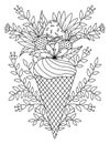 Hand drawn dessert coloring page, Desser vector Royalty Free Stock Photo