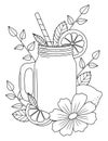 Hand drawn dessert coloring page, Desser vector Royalty Free Stock Photo