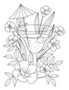 Hand drawn dessert coloring page, Desser vector Royalty Free Stock Photo