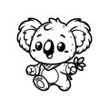cute vector design illustration of koala for coloring for children
