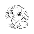 Cute vector illustration of a rabbit for children\'s coloring Royalty Free Stock Photo