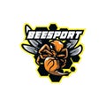 Beesport Logo Design, Mascot Logo Design Template for Sports Teams