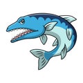 Cute barracuda fish cartoon on a white background Royalty Free Stock Photo