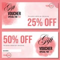 Pink Watercolor Gift Voucher Template Suitable for Salon, Spa, Restaurant, Fashion Store