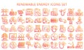 Renewable energy gradient outline icons pack Royalty Free Stock Photo