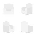Blank POS DIsplay Boxes, Front, Side, Back View Royalty Free Stock Photo