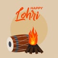vector punjabi festival happy lohri holiday card background Royalty Free Stock Photo