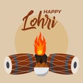 vector punjabi festival happy lohri holiday card background