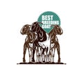 great boer goat standing in farm logo