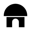 Mosque icon vector. Black silhouette of mosque on white background. Property element icon symbol. Lilliputian house silhouette.