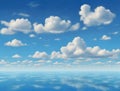 clean blue sky, clouds floating like cotton floating in the air Royalty Free Stock Photo