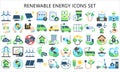 Renewable energy multi color icons pack Royalty Free Stock Photo