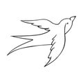 hand drawing style of seagull icon vector