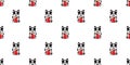 dog seamless pattern french bulldog heart valentine lucky cat manekineko vector cartoon puppy pet doodle Royalty Free Stock Photo