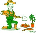 Male Gardener Work Character Icon Illustration Royalty Free Stock Photo