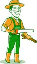 Male Gardener Work Character Icon Illustration