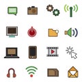 Complete gadget and multimedia icons. isolated white background. vector illustration Royalty Free Stock Photo