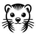 Ferret Bliss: Adorable Vector Illustration of a Cute Little Ferret Face Royalty Free Stock Photo