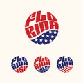 Florida USA patriotic sticker or button set