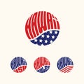 Hawaii USA patriotic sticker or button set Royalty Free Stock Photo