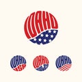 Idaho USA patriotic sticker or button set Royalty Free Stock Photo