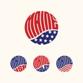 Maine USA patriotic sticker or button set Royalty Free Stock Photo