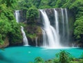 waterfalls in tropical forests are so beautiful and enchanting Royalty Free Stock Photo
