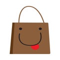 shopping bag icon vector. smile emoticon paper bag. isolated white background Royalty Free Stock Photo