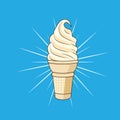 Ice cone vanilla flavor vector