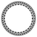 Decorative vintage openwork circle frame. Ornate round border on white background. Classic style pattern. Vector illustration