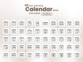 Calendar icon set colllection 2024, vector outline style suitable for ui, design, web, interface, apps, presentation