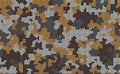 Halftone digital yellow and green camouflage. Camo polka dot background. Seamless texture. Vector