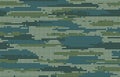 Khaki camouflage of the LED screen. Urban camo halftone dots texture. Military seamless pattern. Digital background. Vector