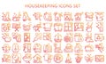 Housekeeping gradient outline icons pack Royalty Free Stock Photo