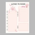 weekly planner png jpeg to do list notes fri wed tue mon Royalty Free Stock Photo