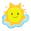 yellow sunny smile kids art Royalty Free Stock Photo