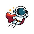 flying astronaut cute vector design illustration