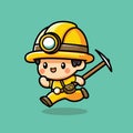 gold miner cute vector design illustration