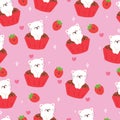 seamless pattern cartoon cute dessert character