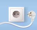 Wall socket and electric plug Royalty Free Stock Photo