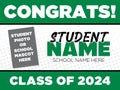 Class of 2024 Senior Sign Template, Customizable Yard Sign for High School and College Graduates, Graduation Congratulations