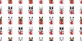 dog seamless pattern french bulldog heart valentine lucky cat manekineko vector cartoon puppy hug pet doodle Royalty Free Stock Photo