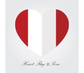 Heartfelt Patriotism: Perfect Heart-shaped Peru Flag Vector Royalty Free Stock Photo
