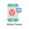 Mobile Threats Vector Flat icon Style illustration. EPS 10 File