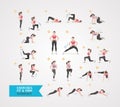 Gym Sports Character Vector Design Template