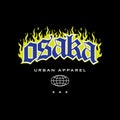 Osaka Tokyo Japan vintage t-shirt streetwear. Typography slogan tshirt design. Vector illustration.