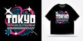 Tokyo japan streetwear tshirt slogan typography y2k, futuristic, future, cyberpunk, retrofuturism. Vector design illustration.