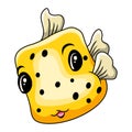 Cute funny cartoon pufferfish A smile