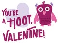 Owl Valentine card for Valentines day, class valentine